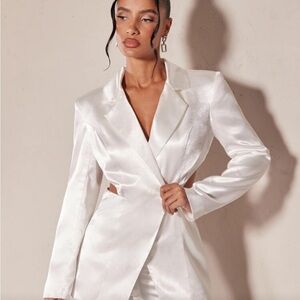 White Satin Blazer NWT